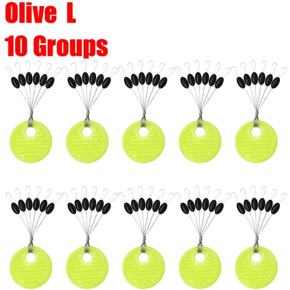 Groups Space Beans Rubber Carp Fishing Equipment Black Rubber Oval St