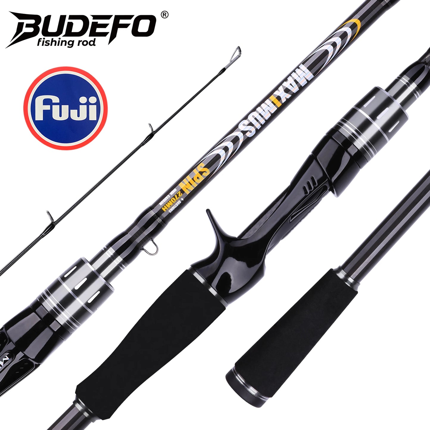 MAXIMUS Carbon Fishing Rod – Spinning & Baitcasting Travel Rod with FUJI Guides