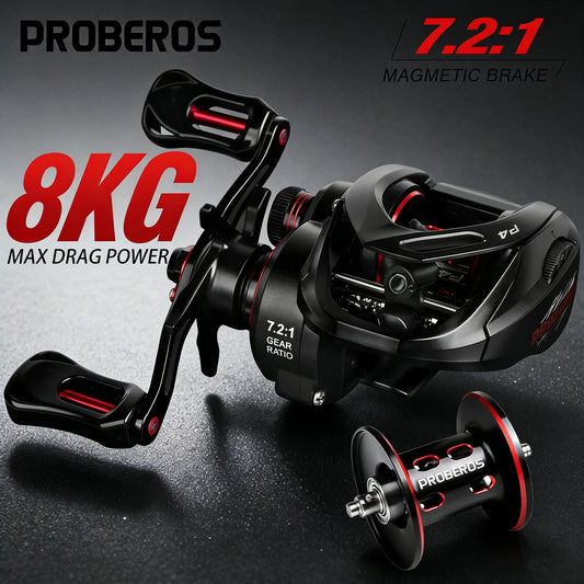 Lightweight Baitcasting Reel – 5+1 Bearings, 8kg Drag, Double Spool Design (160g)