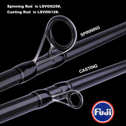 MAXIMUS Carbon Fishing Rod – Spinning & Baitcasting Travel Rod with FUJI Guides