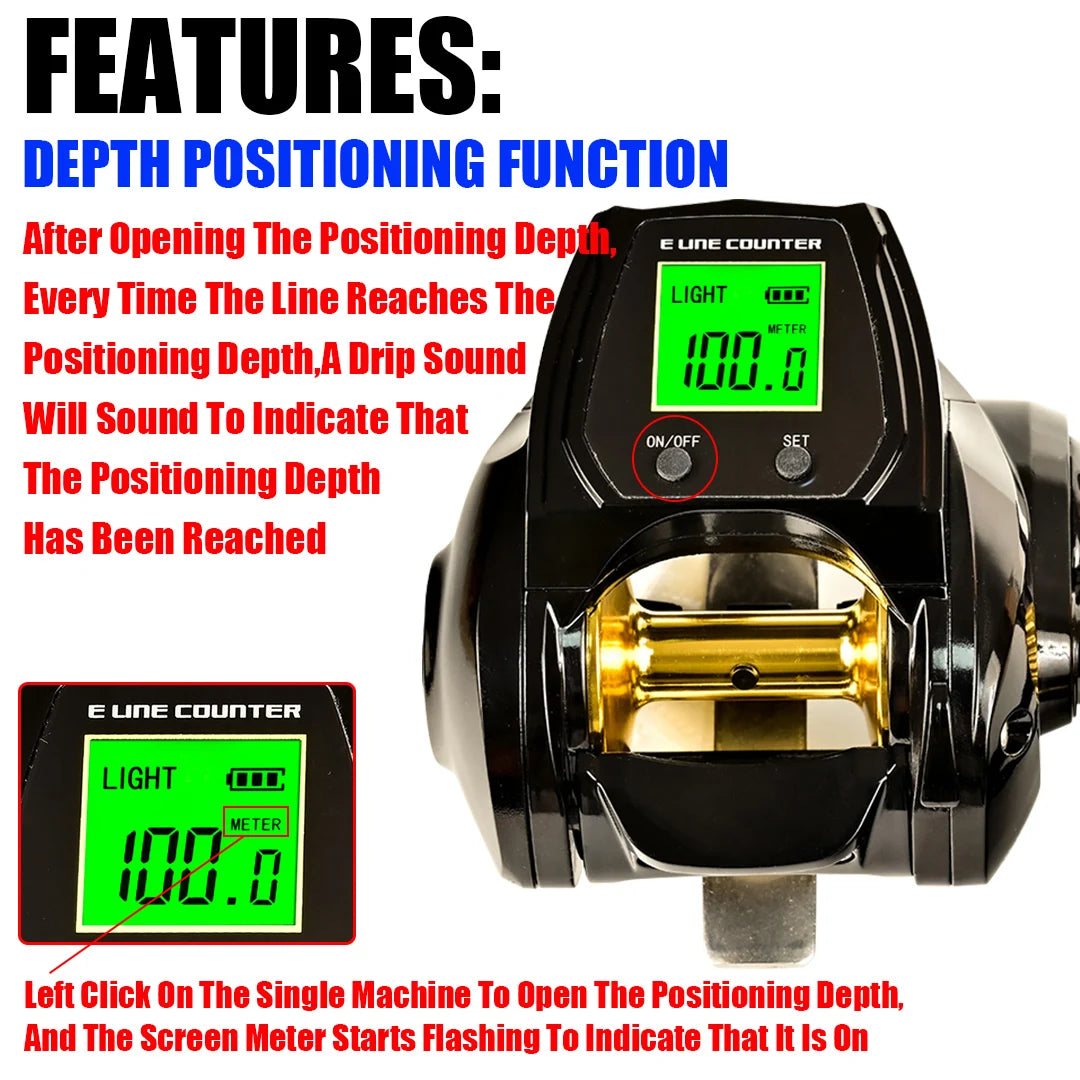 Digital Surf Fishing Reel – Aluminum Alloy, 6.3:1 High-Speed, 12kg Drag Power