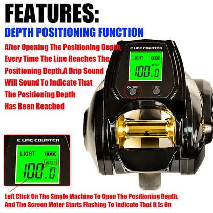 Digital Surf Fishing Reel – Aluminum Alloy, 6.3:1 High-Speed, 12kg Drag Power