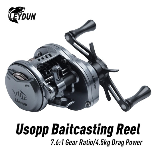 Leydun Usopp Baitcasting Reel – Ultralight 125g, 7.6:1 Gear Ratio, 4.5kg Drag