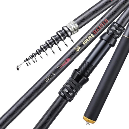Carbon Telescopic Rock Fishing Rod Ultra Light Rod Lure Carp Travel Ocean Spinning Fishing Rod 2.7M 3.6M 4.5M 5.4M 6.3M 7.2M