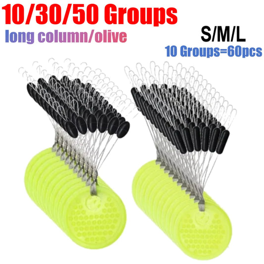 Groups Space Beans Rubber Carp Fishing Equipment Black Rubber Oval St