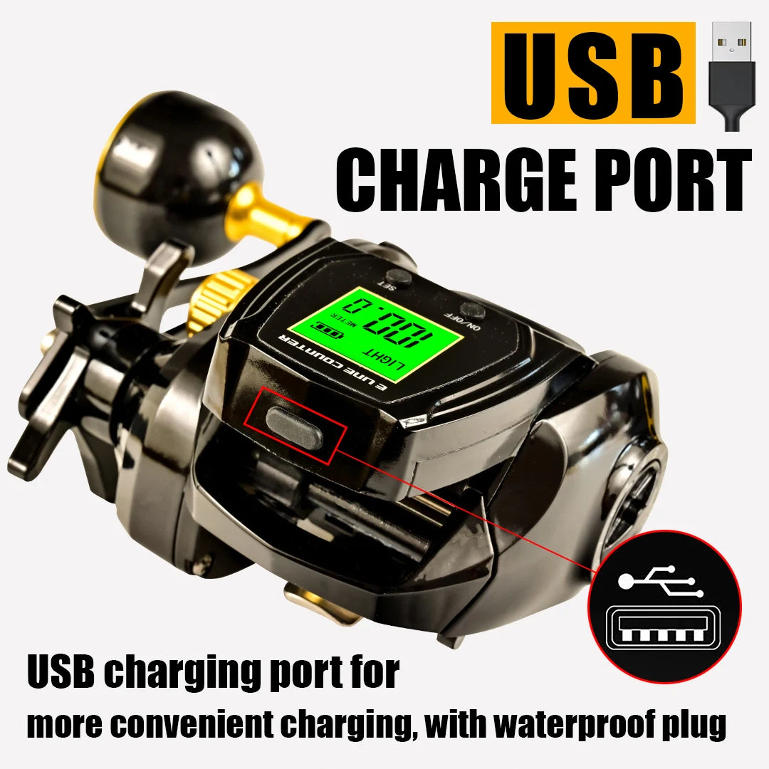 Digital Surf Fishing Reel – Aluminum Alloy, 6.3:1 High-Speed, 12kg Drag Power