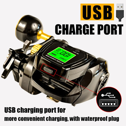 Digital Surf Fishing Reel – Aluminum Alloy, 6.3:1 High-Speed, 12kg Drag Power