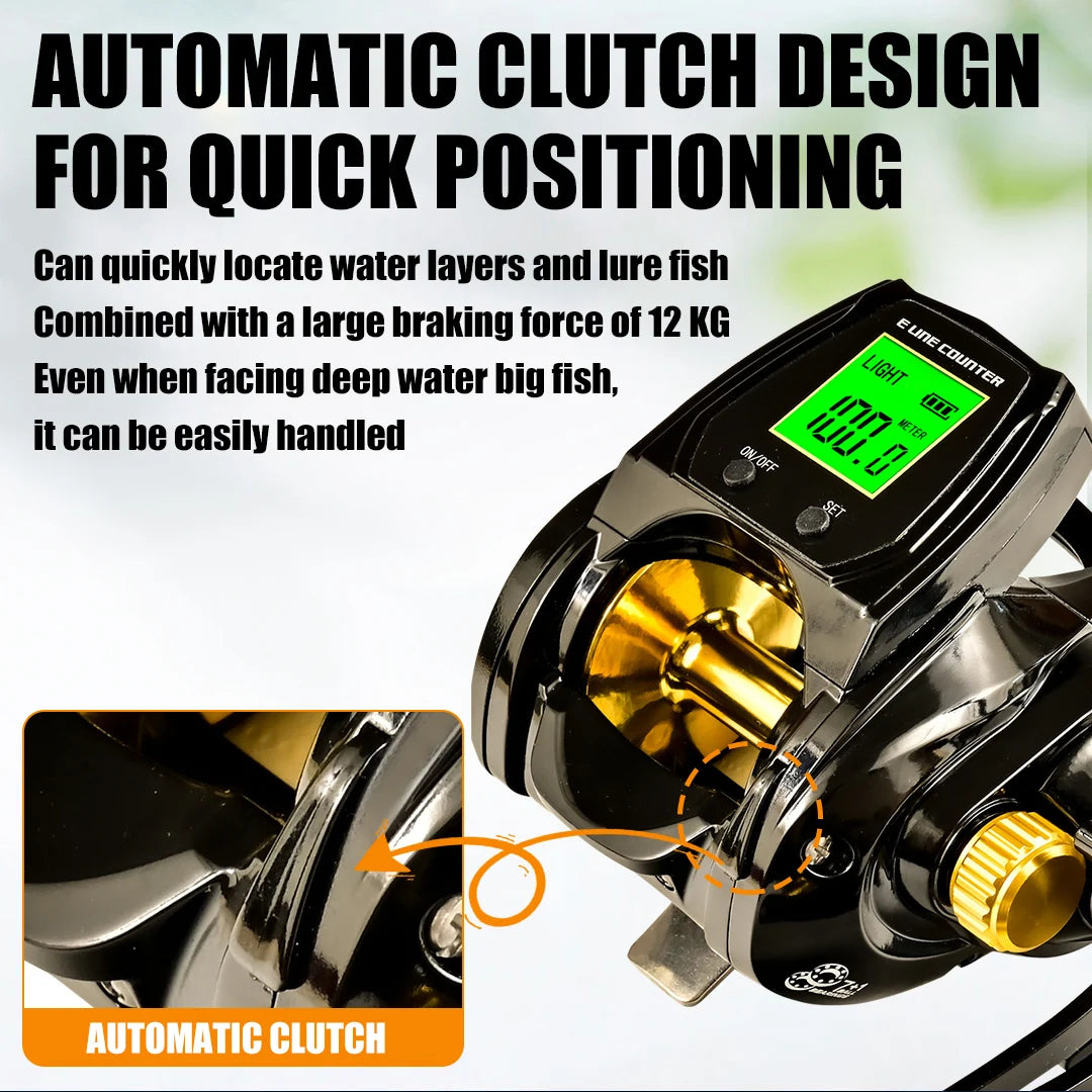 Digital Surf Fishing Reel – Aluminum Alloy, 6.3:1 High-Speed, 12kg Drag Power