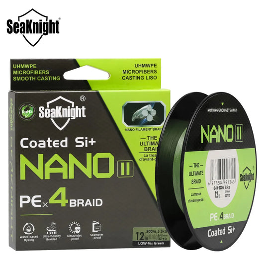 SeaKnight Brand NANOII Series 4 Strands PE Fishing Line anti-UV anti-saltwater coating Upgrade Ultrafine Diameter Braided Line